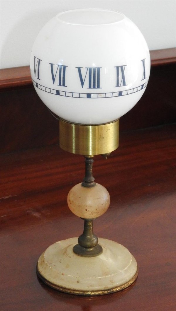 Candle Clock - c1920 -  Alabaster and Brass